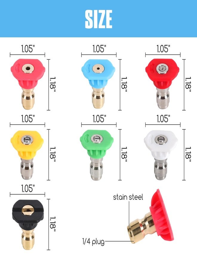 SEPLY Pressure Washer Tips, Set of 7 Pressure Washer Nozzle Tips with Nozzle Holder, 1/4 Inch Quick Connect, 4000 PSI - Image 3