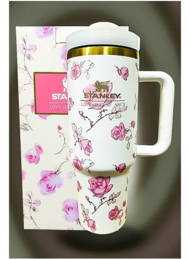 Stanley Limited Edition 40oz Stainless Steel Travel Tumbler with Reusable Straw | Leakproof Flow-Style Lid | Double Wall Insulated | BPA Free & Dishwasher Safe | Keeps Drinks Hot for 16 Hours & Cold for 24 | Slim Base Fits Car Cup Holders | Durable Ergonomic Handle for Travel & Everyday Use - Image 2