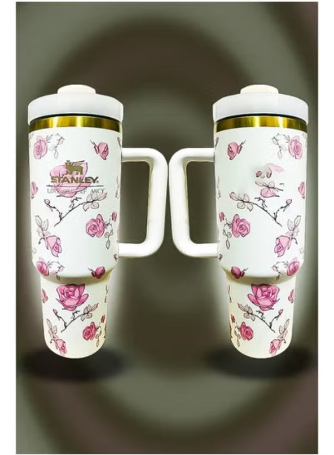 Stanley Limited Edition 40oz Stainless Steel Travel Tumbler with Reusable Straw | Leakproof Flow-Style Lid | Double Wall Insulated | BPA Free & Dishwasher Safe | Keeps Drinks Hot for 16 Hours & Cold for 24 | Slim Base Fits Car Cup Holders | Durable Ergonomic Handle for Travel & Everyday Use - Image 3