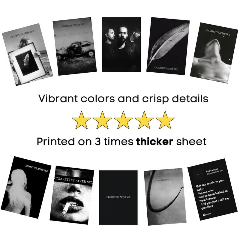 auraposter Paper Cigarettes After Sex (Set of 40)|Cigarettes After Sex Mini Posters|Mini Posters (15 x10 cm) of CAS's songs for Wall, Bedroom, Living room|Band Cigarettes After Sex|Glue Dots Included - Image 5