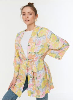 trendyol Multicolored Floral Patterned Kaftan & Kimono with Pockets with Fastening Detail TCTSS21KK0004  - Image 2