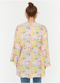 trendyol Multicolored Floral Patterned Kaftan & Kimono with Pockets with Fastening Detail TCTSS21KK0004  - Image 5