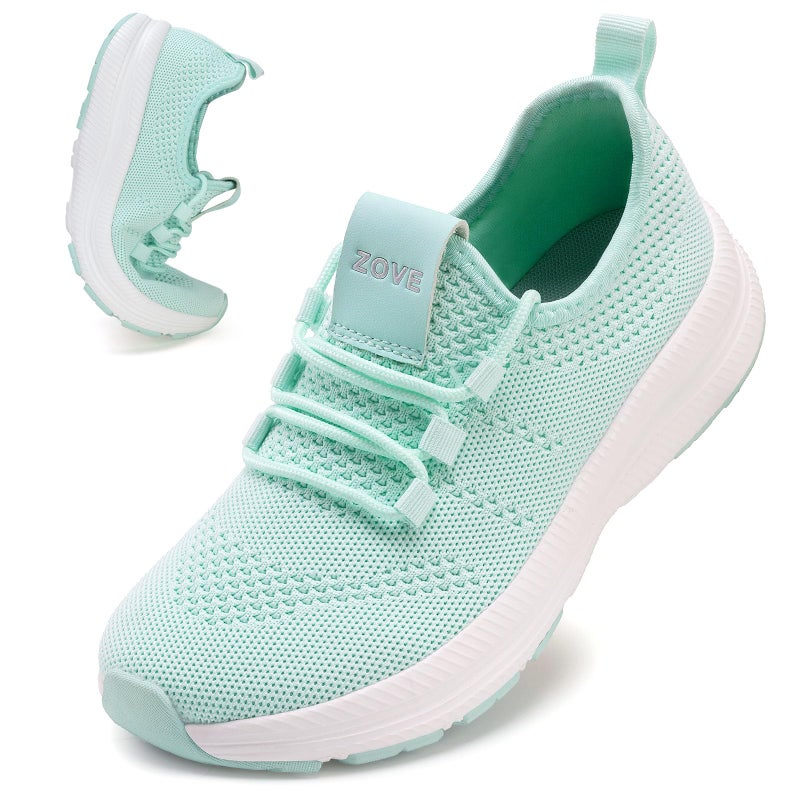 ZOVE Wide Toe Box Shoes Women Extra Wide Width Sneakers Ultra Light Road Running Shoes Non-Slip Tennis Sneakers Breathable Walking Athletic 8803 Mint Tint 40 - Image 1