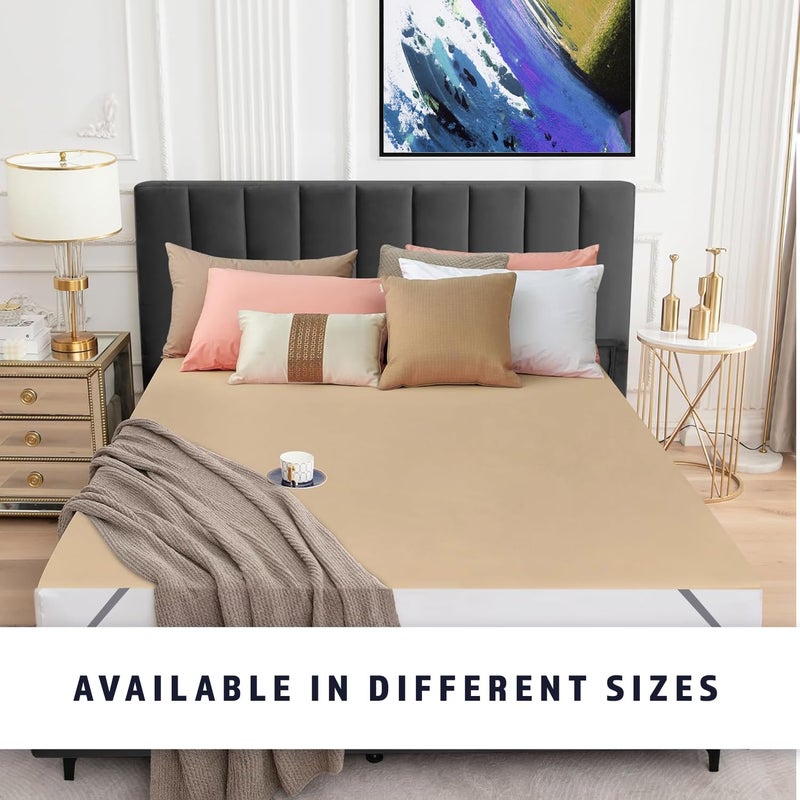 Bey Bee BeyBee 100% Waterproof Cotton Terry Mattress Protector | Breathable, Hypoallergenic, Washable & 2X Absorbency | Ultra Soft Easy Elastic Fitted Bed Protector (Size-75 * 60, Beige) - Image 5