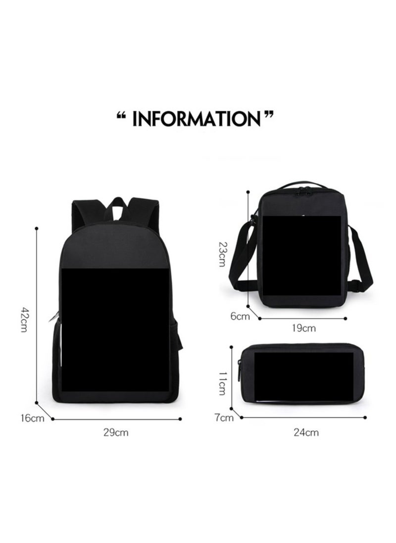 JURASSIC WORLD - New Jurassic Park Dinosaur Three piece Set with Large Capacity Backpack, Student School Bag, Lunch Bag, Pen Bag - Image 1