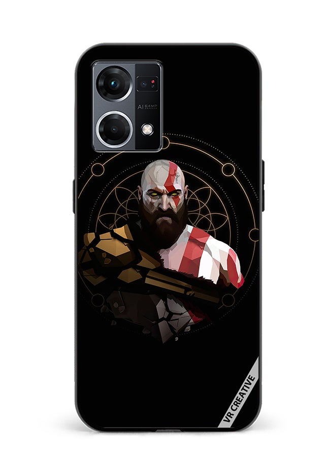 VR CREATIVE Protective Case Cover For Oppo Reno8 4G God Of War, Kratos Design Multicolour - Image 1