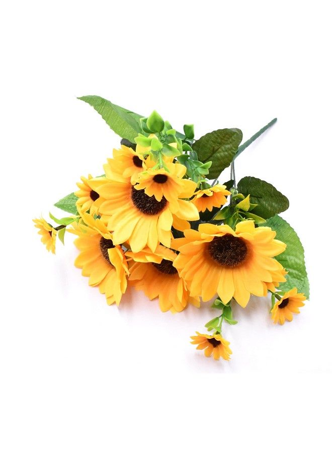 Aliotech Beautiful Yellow Sunflowers Artificial Flowers Mini Fake Sunflowers Bouquet With Stems For Home Decoration Party Diy Wedding Bouquets Baby Shower Outdoor Indoor Decoration - Image 1