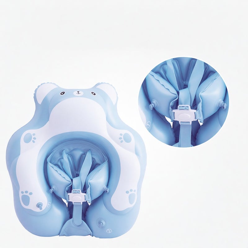 Cartoon Baby Pool Float Inflatable Baby Swim Float Baby Swimming Float Ring Toddler Pool Float for 3-10 Months Boys Girls Swim Trainer Float with Bottom Seat, S Size - Image 3