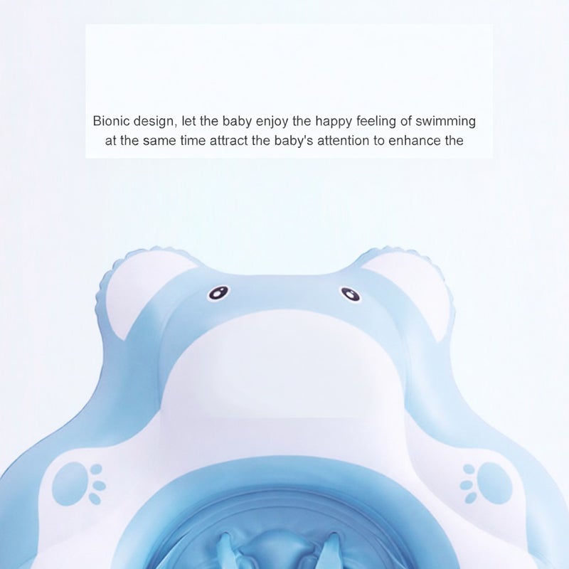 Cartoon Baby Pool Float Inflatable Baby Swim Float Baby Swimming Float Ring Toddler Pool Float for 3-10 Months Boys Girls Swim Trainer Float with Bottom Seat, S Size - Image 4
