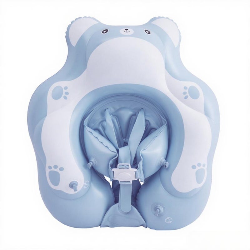 Cartoon Baby Pool Float Inflatable Baby Swim Float Baby Swimming Float Ring Toddler Pool Float for 3-10 Months Boys Girls Swim Trainer Float with Bottom Seat, S Size - Image 1