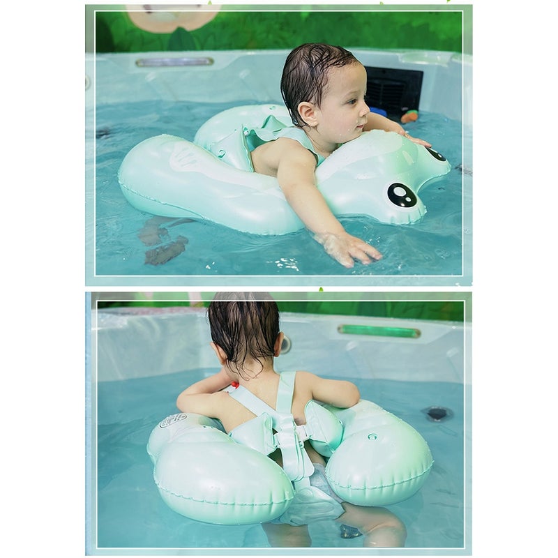 Cartoon Baby Pool Float Inflatable Baby Swim Float Baby Swimming Float Ring Toddler Pool Float for 3-10 Months Boys Girls Swim Trainer Float with Bottom Seat, S Size - Image 5