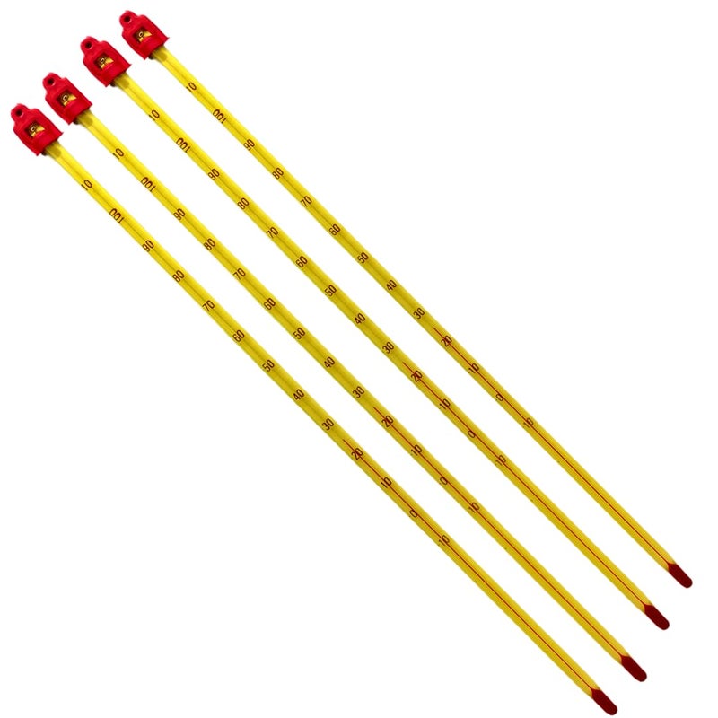 Labworld Thermometer -10 to 110 Degrees Celsius Pack of 2, 300mm Alcohol for Laboratory Industrial and Household Purpose, Plastic Case (Yellow) - Image 5