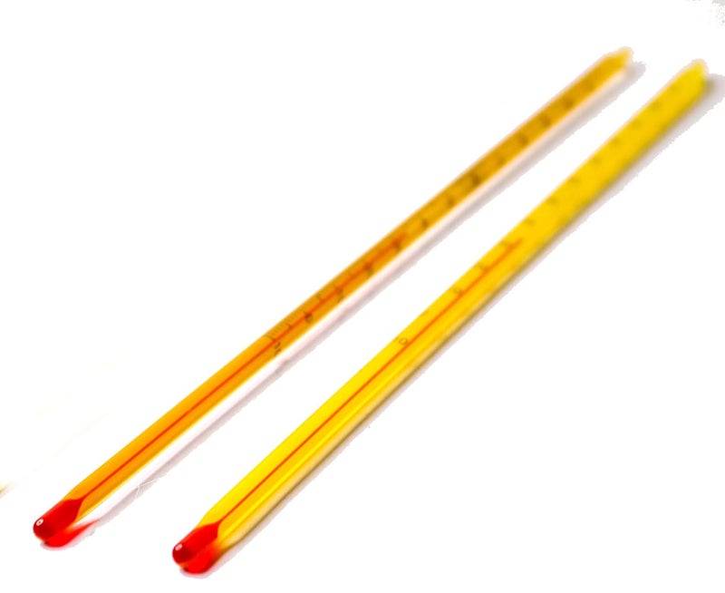 Labworld Thermometer -10 to 110 Degrees Celsius Pack of 2, 300mm Alcohol for Laboratory Industrial and Household Purpose, Plastic Case (Yellow) - Image 2