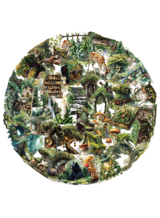 50PCS Forest Stickers Transparent PET Decals Waterproof Decorative Decals for Scrapbook DIY Crafts Album Bullet Journal Planner Water Bottles Laptops - Image 1