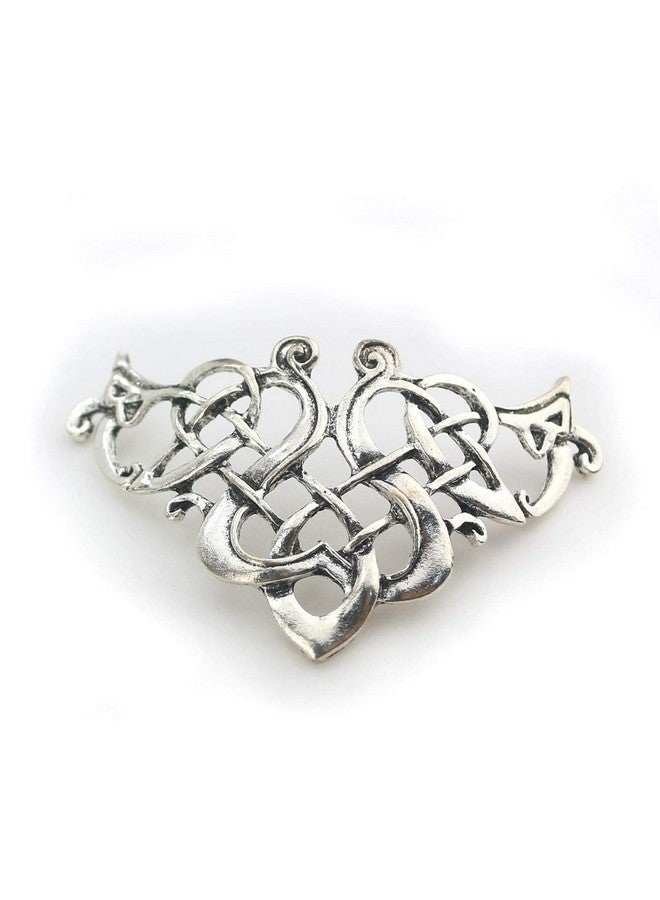 Tinsow 2 Pcs Silver Celtic Hair Slide Hairpins Hair Accessories Hair Clips Creative Hair Barrette Minimalist Hair Claw Hair Pin Hair Accessories For Women (Style C H) - Image 5