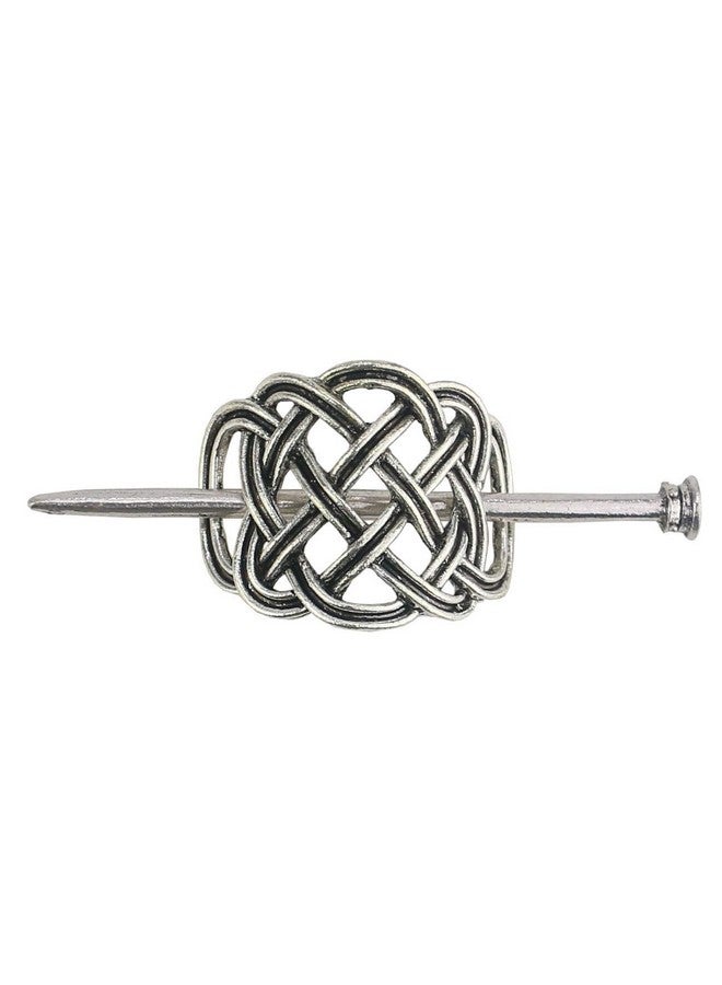 Tinsow 2 Pcs Silver Celtic Hair Slide Hairpins Hair Accessories Hair Clips Creative Hair Barrette Minimalist Hair Claw Hair Pin Hair Accessories For Women (Style C H) - Image 3