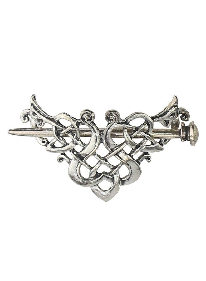Tinsow 2 Pcs Silver Celtic Hair Slide Hairpins Hair Accessories Hair Clips Creative Hair Barrette Minimalist Hair Claw Hair Pin Hair Accessories For Women (Style C H) - Image 4