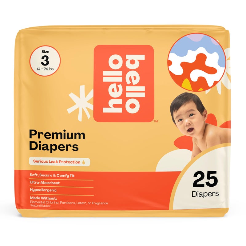 Hello Bello Premium Diapers Size 3 (14-24 Lbs) Get In The Groove Designs  25Ct Jumbo Pack - Image 1