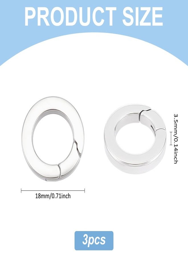 UNICRAFTALE 3pcs Spring Gate Rings Stainless Steel Round Spring O Rings Snap Clasps Trigger Carabiner Clips Snap Hooks Metal Keyring Buckle Clasps for Bag Purse Strap Key Chains18x3.5mm - Image 2