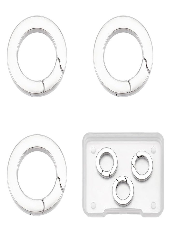 UNICRAFTALE 3pcs Spring Gate Rings Stainless Steel Round Spring O Rings Snap Clasps Trigger Carabiner Clips Snap Hooks Metal Keyring Buckle Clasps for Bag Purse Strap Key Chains18x3.5mm - Image 1