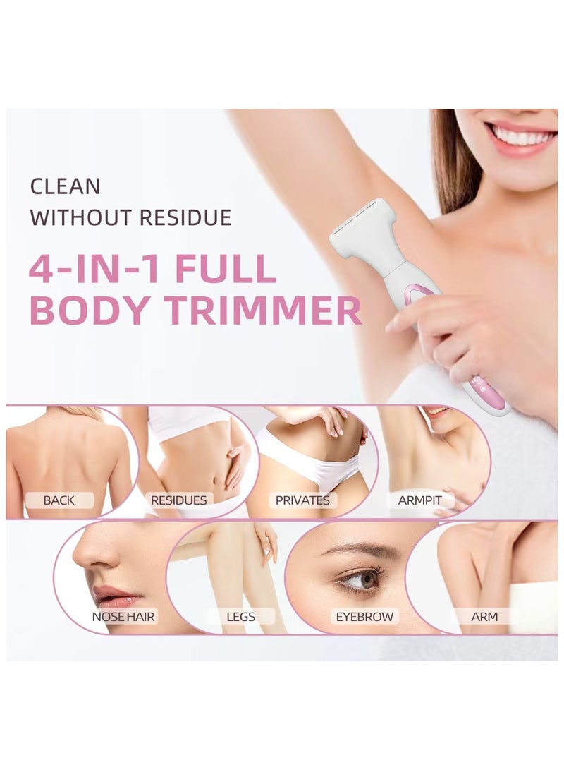 Kinnexa Tech Pink 4 in 1 Electric Bikini Trimmer & Body Hair Remover for Women - Facial, Eyebrow, Nose Shaver - Painless, Wet & Dry, Waterproof, Type-C Fast Charging - Image 2
