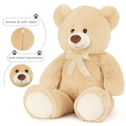 Toys Studio Giant Teddy Bear Stuffed Animal 36 inch Plush Bear Toy for Girlfriend Girls Kids Gifts Chrsitmas Valentines Day Birthday Baby Shower Decorations - Image 5