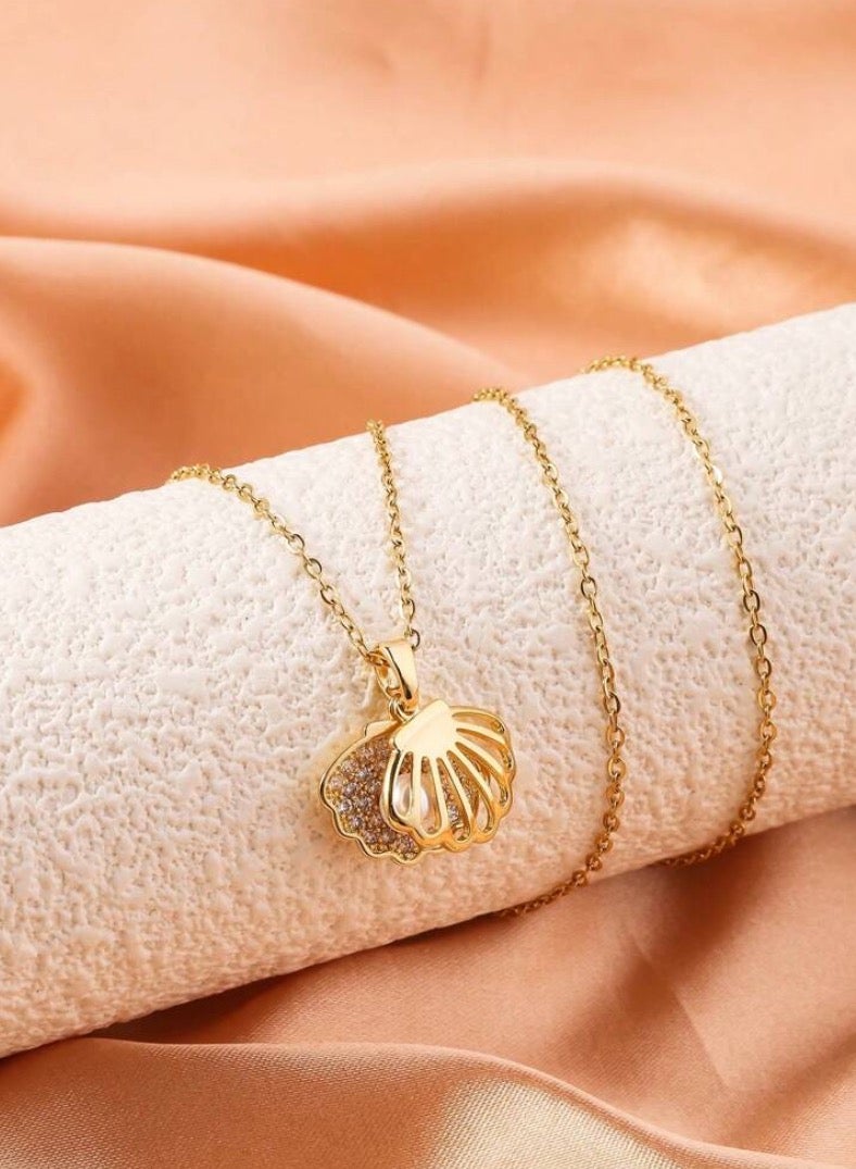 إيكوال سلسال نسائي أنيق مصنوع من الاستانلس ستيل مطلي باللون الذهبي - Image 2