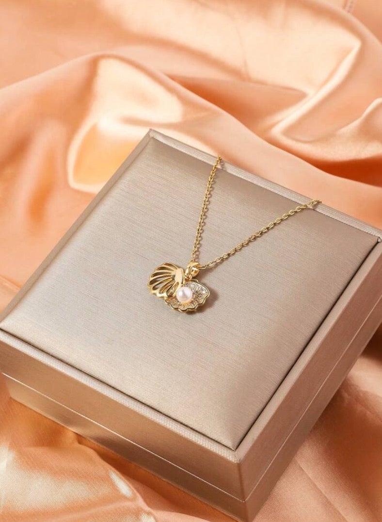 إيكوال سلسال نسائي أنيق مصنوع من الاستانلس ستيل مطلي باللون الذهبي - Image 3