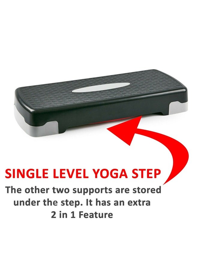 KUYING Aerobic Step, Adjustable Fitness Aerobic Step Non-Slip Cardio Yoga Pedal Stepper Home Gym Workout Exercise Equipment.  Adjustable Workout Platform Trainer 68 x 28.5 x 15cm  - Image 4