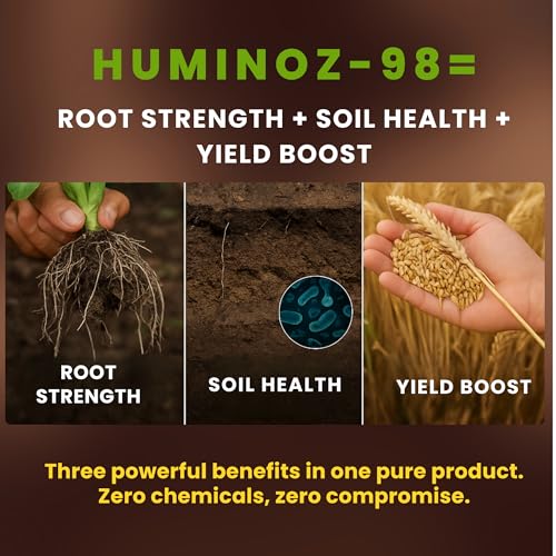 Utkarsh Huminoz-98 Humic Acid (98%) for Plants | Fertilizer for Potted Plants, Home Garden, Growth Enhancer, Soil Conditioner, Improves Root System | (Set of 1; 900 gm) - Image 5