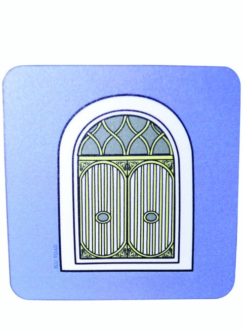 Blutoad Coaster 90x90 mm MDF with Foam Base - Portuguese Window (Dark Blue)