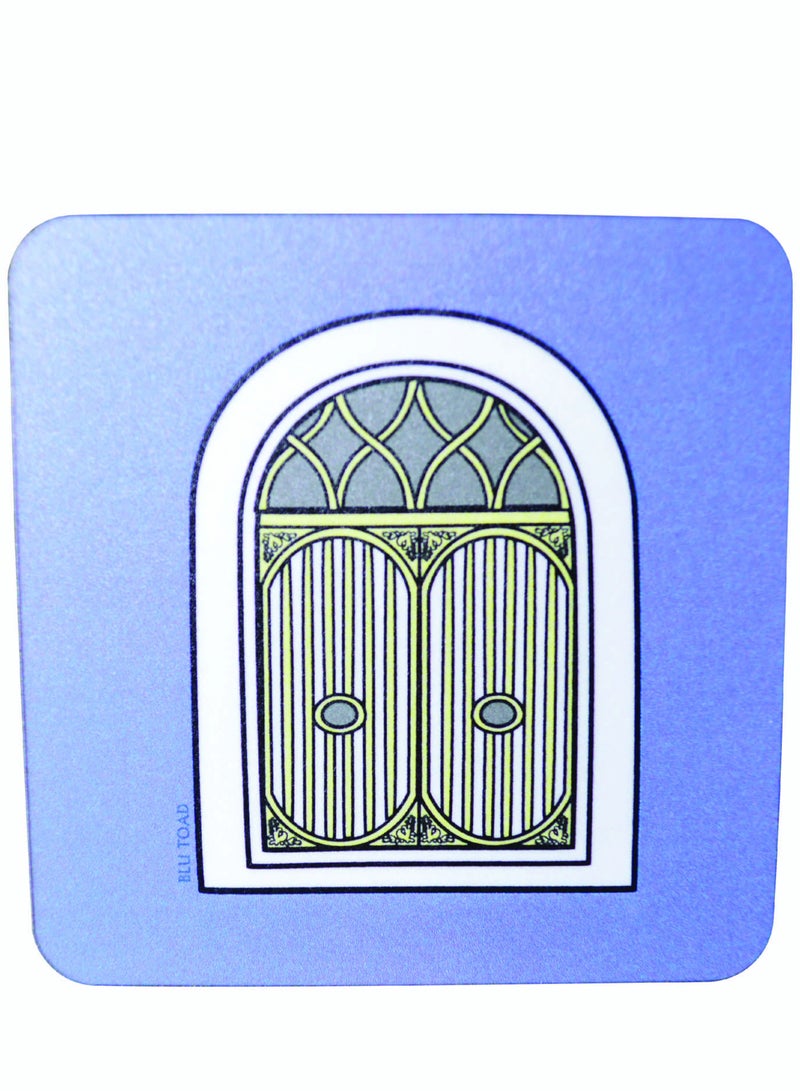 Blutoad Coaster 90x90 mm MDF with Foam Base - Portuguese Window (Dark Blue)