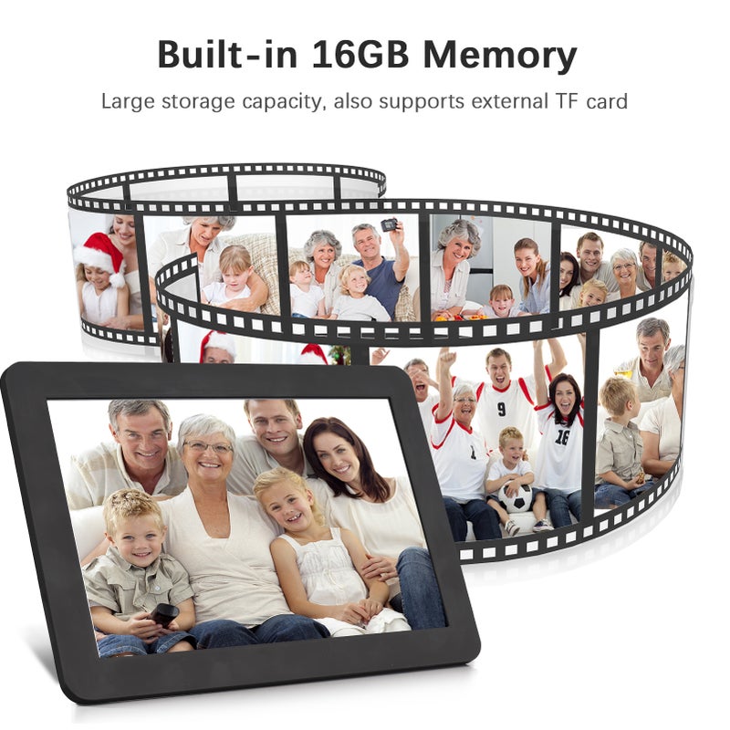Andoer 10.1-Inch WiFi Digital Photo Frame Cloud Digital Picture Frame IPS Screen Touch Control 16GB Storage Auto Rotation Share Photos via APP with Backside Stand - Image 3