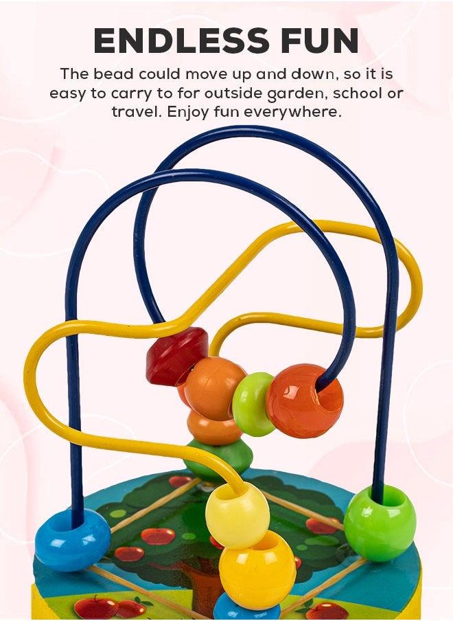 BAYBEE Wooden Beads Maze Puzzle For Kids Toy, Wooden Toy With Shape Color Sorting Toys Rolling Beads Abacus Learning Toys Early Educational Toys Baby Toys Puzzle Game Gift Toys For Kids 3+Years  - Image 4