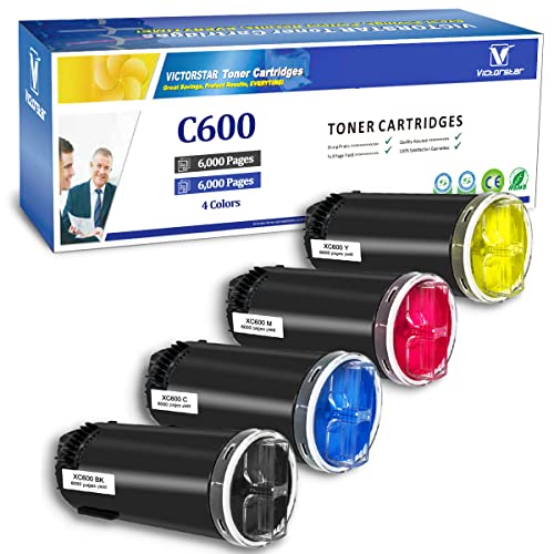 VICTORSTAR Remanufactured Toner Cartridge C600 C605 Standard Capacity 6000 Pages Yield Each Color for Xerox VersaLink C600 C605 Laser Printers (4 Colors) - Image 1