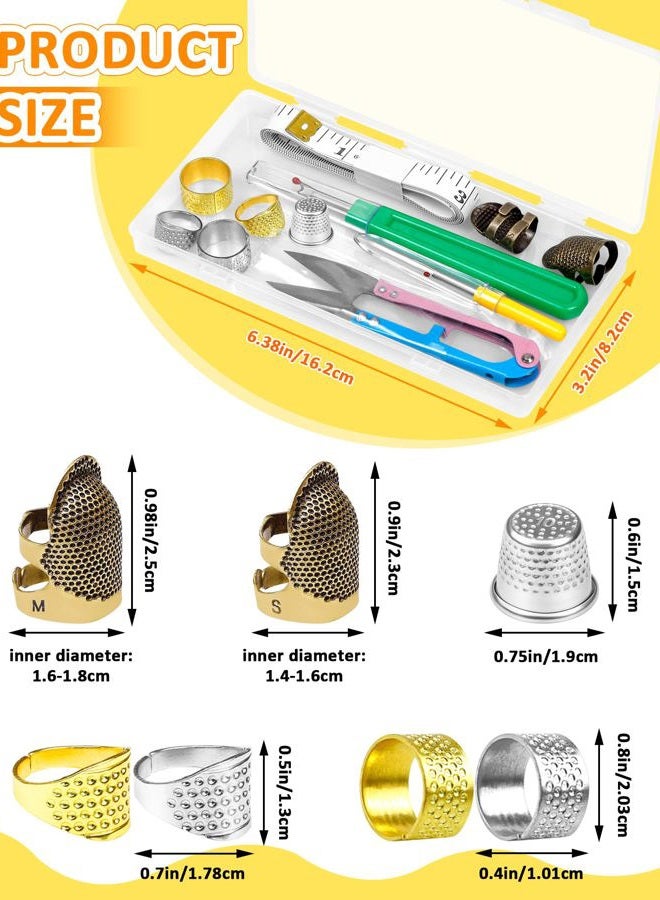 FIVEIZERO Thimble Set - Includes Thimbles, Seam Ripper, Thread Snips and Measuring Tape for Hand Embroidery and Crafting Projects - Image 2