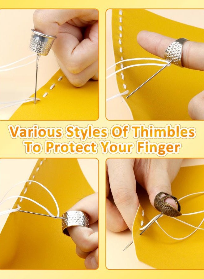 FIVEIZERO Thimble Set - Includes Thimbles, Seam Ripper, Thread Snips and Measuring Tape for Hand Embroidery and Crafting Projects - Image 4