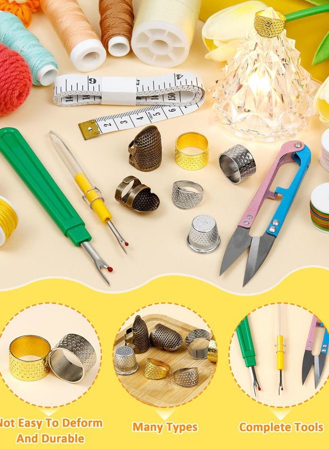 FIVEIZERO Thimble Set - Includes Thimbles, Seam Ripper, Thread Snips and Measuring Tape for Hand Embroidery and Crafting Projects - Image 3