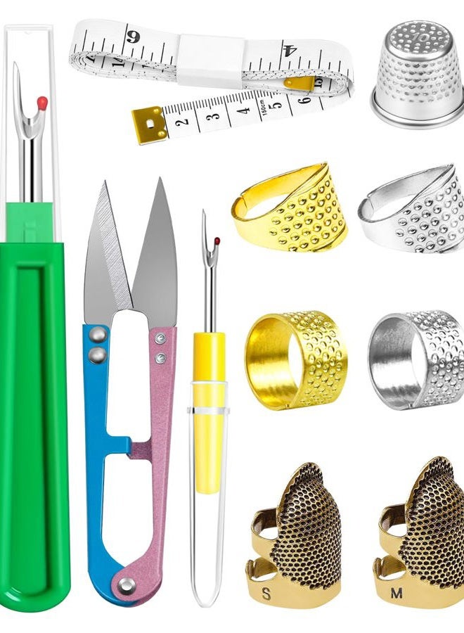 FIVEIZERO Thimble Set - Includes Thimbles, Seam Ripper, Thread Snips and Measuring Tape for Hand Embroidery and Crafting Projects - Image 1