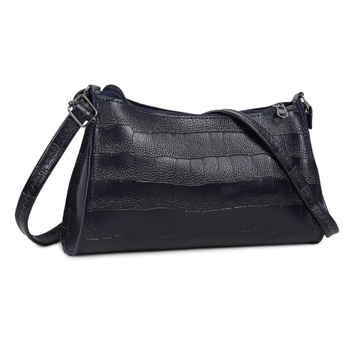 DANIEL CLARK Womens Sling Bags With Beautiful Texture Curved Long Starp Sling Bag, Blue - Image 1