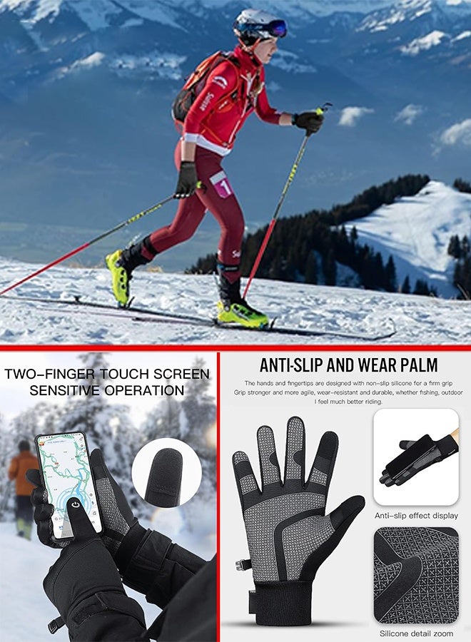 Polish'D Winter Warm Gloves for Men Women, Windproof and Waterproof Thermal with Touchscreen Fingers for Cold Weather Outdoor Work, Cycling, Biking, Driving, Hiking, Running - Image 4