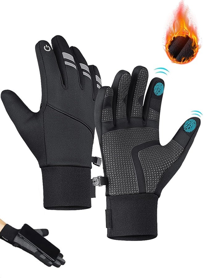Polish'D Winter Warm Gloves for Men Women, Windproof and Waterproof Thermal with Touchscreen Fingers for Cold Weather Outdoor Work, Cycling, Biking, Driving, Hiking, Running - Image 1