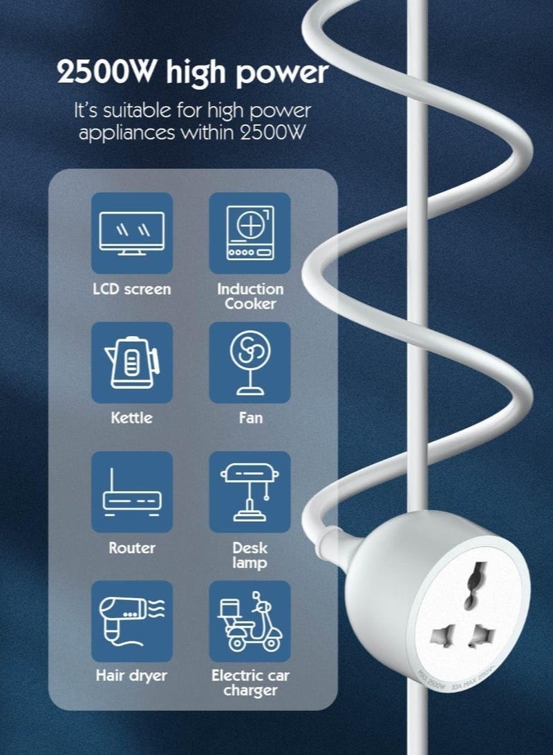 VIO ⚡5m Single Power Extension Cord – 2500W Universal Outlet – Durable Flame-Retardant PVC – Ideal Power Extender for Home & Office - Image 2