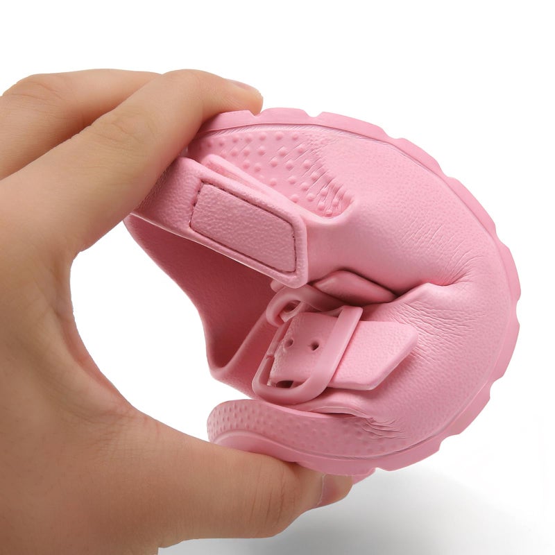 INMINPIN Toddler Boys Girls Buckle Sandals Comfort Open Toe Sandal with Adjustable Back Strap, Pink, 6 Toddler - Image 2