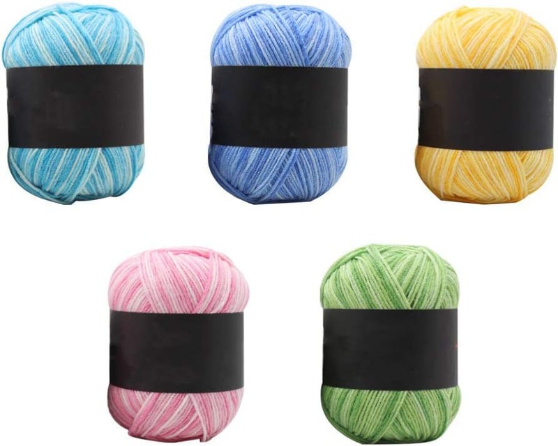 comfrt 5 Rolls Soft Cotton Yarn Knitting Yarn Crochet Yarn for Crafting DIY Sweater Blanket Scarf Picture 1 Yarn Bundles - Image 2