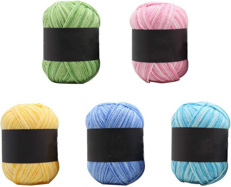 comfrt 5 Rolls Soft Cotton Yarn Knitting Yarn Crochet Yarn for Crafting DIY Sweater Blanket Scarf Picture 1 Yarn Bundles - Image 3