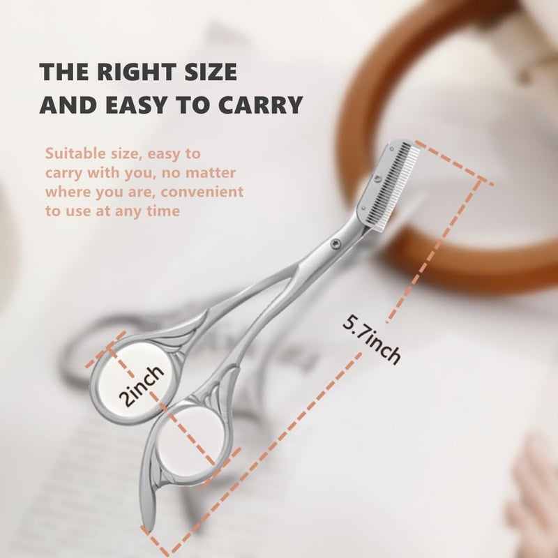 Sclwlkeyxgs Eyebrow Comb Trimmer-Scissors, Eyebrow Scissors with Comb, Eyebrow trimmer for men/women,Eye brow razors, With brush - Image 5