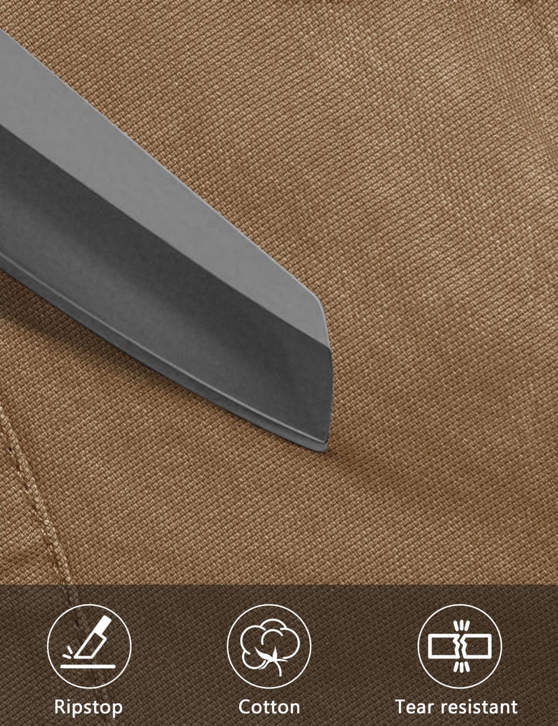 CRYSULLY Men's Working Ripstop Pants Tactical Hiking Stretch Pants Wild Combat Zipper Pockets Trousers Wolf Brown 36 - Image 5