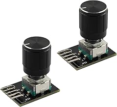 Tegg 2 PCS KY-040 360 Degree Rotary Encoder Module Brick Sensor clickable Switch with Knob Cap for Arduino - Image 1