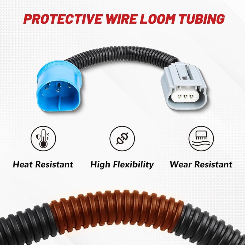 RED WOLF 9004 HB1 9007 HB5 to H13 9008 Headlight Extension Wiring Harness Socket Fog Light Headlamp Conversion Retrofit Fit 1994-2007 Ford F150, Dodge Ram 1500 2500 3500 Male Female Connector - Image 4